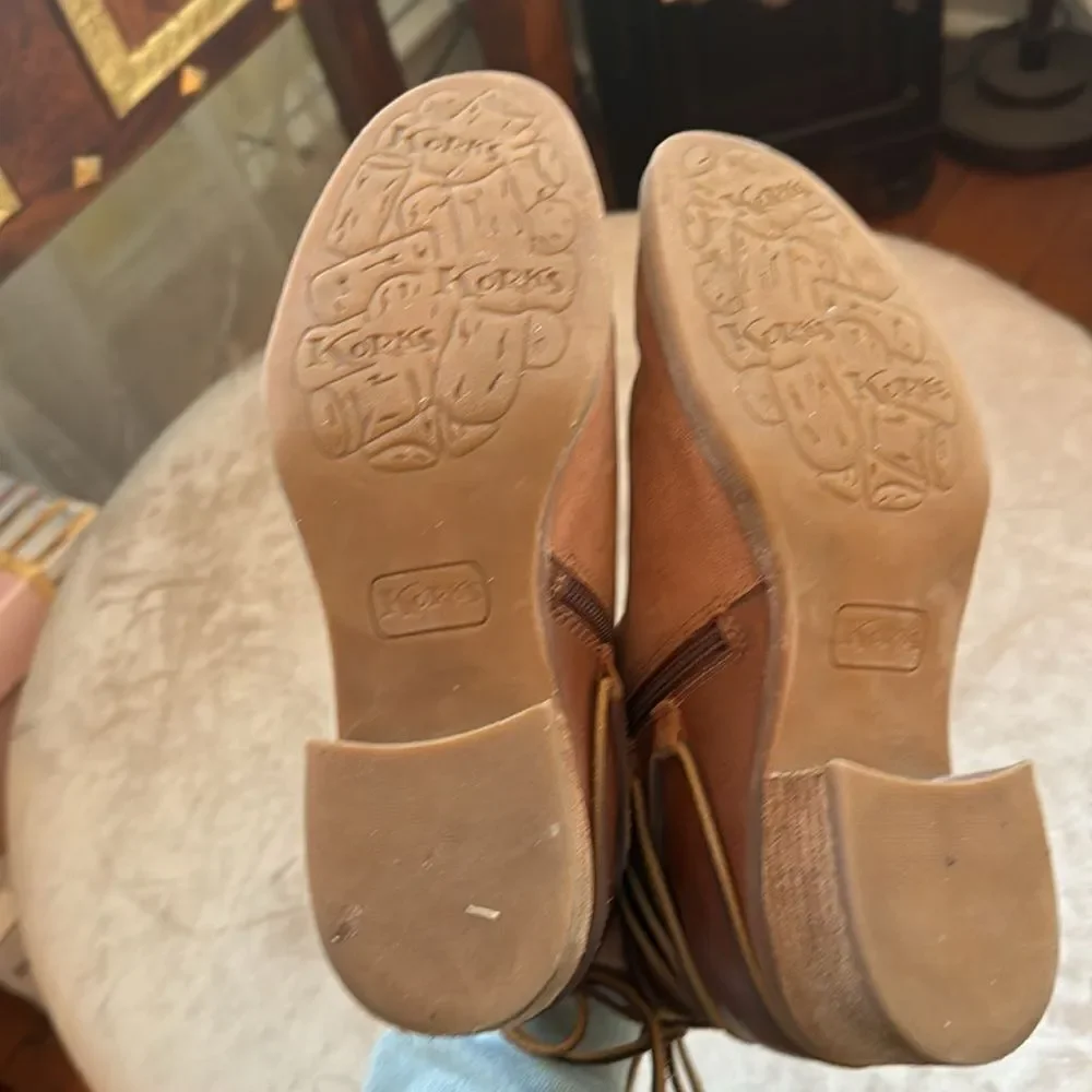 Leather Lace-Up Zip Side KORK’S Ankle Boots Sz 7.5